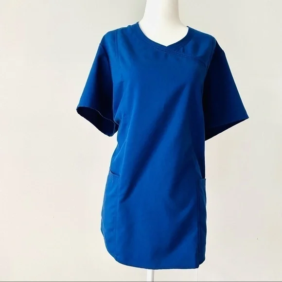 Healing Hands Blue Plus Size Scrub Top 3X - Picture 1 of 8